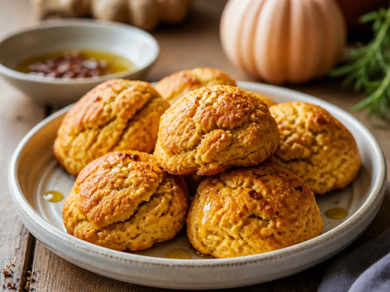 Quick weeknight pumpkin scones on a baking tray