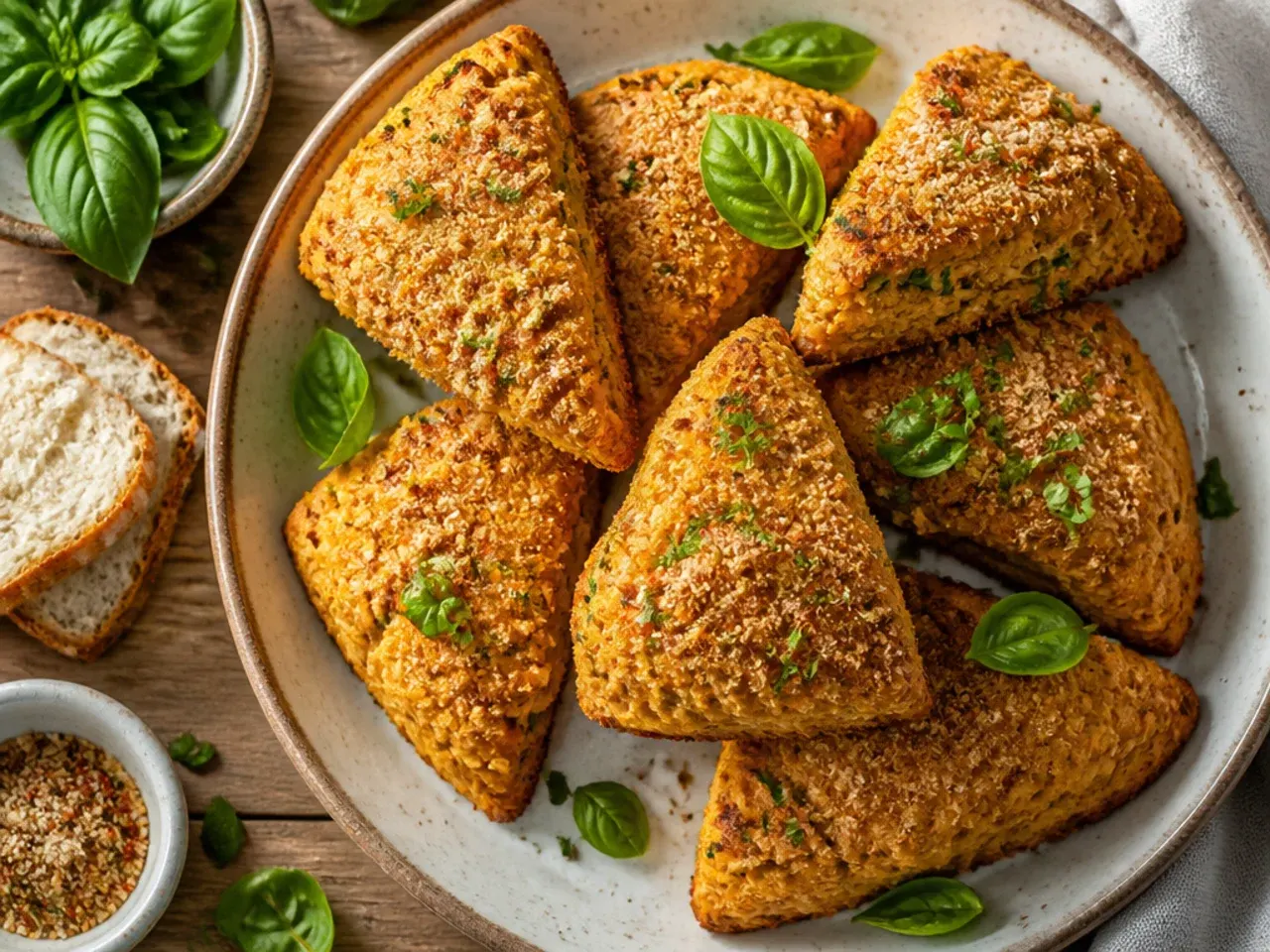 Golden brown butter pumpkin scones cooling on a rack