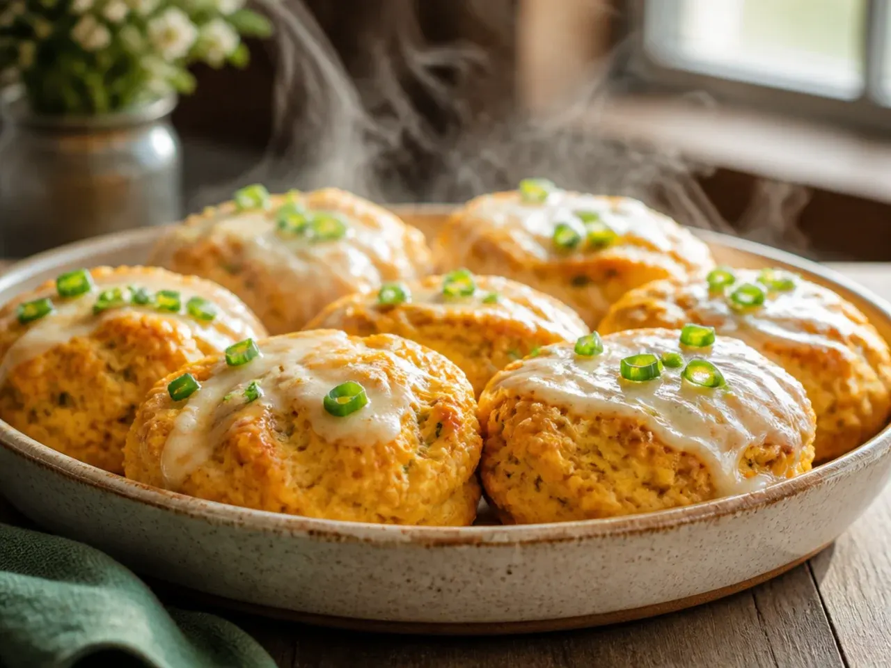 Sliced pumpkin scone showing a swirl of cream cheese through the crumb.