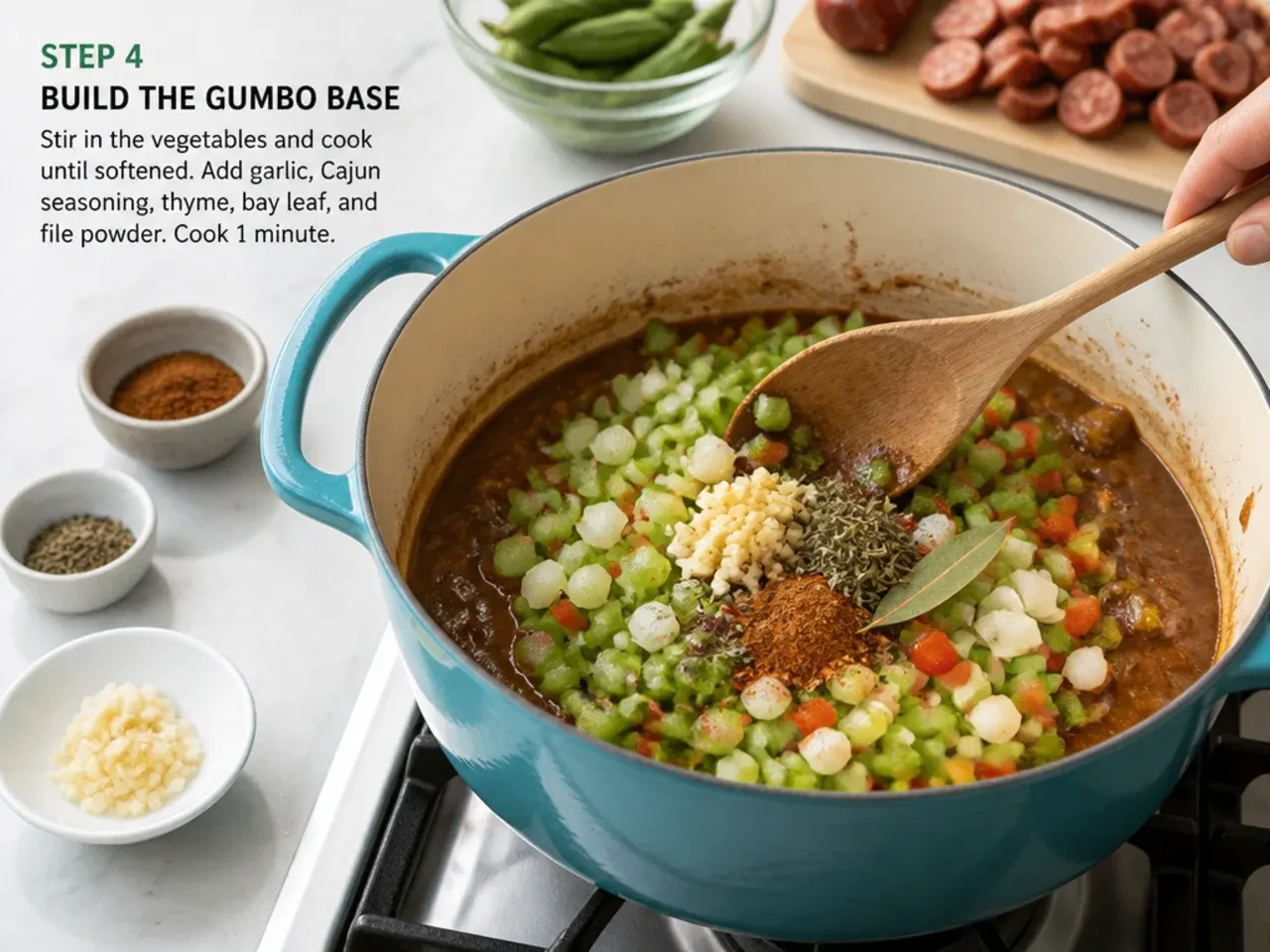 quick gumbo recipe — step 4: build the gumbo base