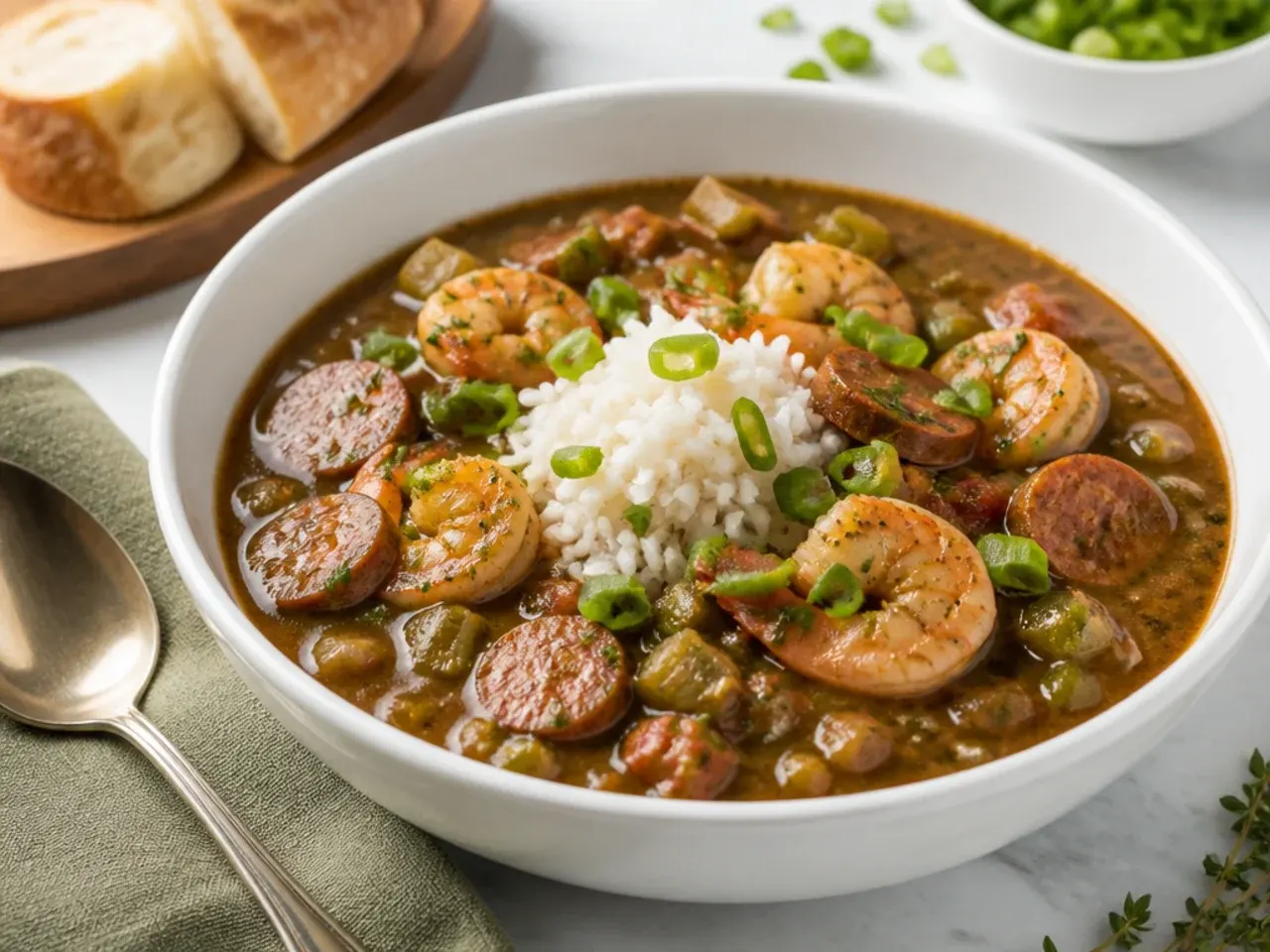 Classic slow cooker quick gumbo recipe with sausage and shrimp
