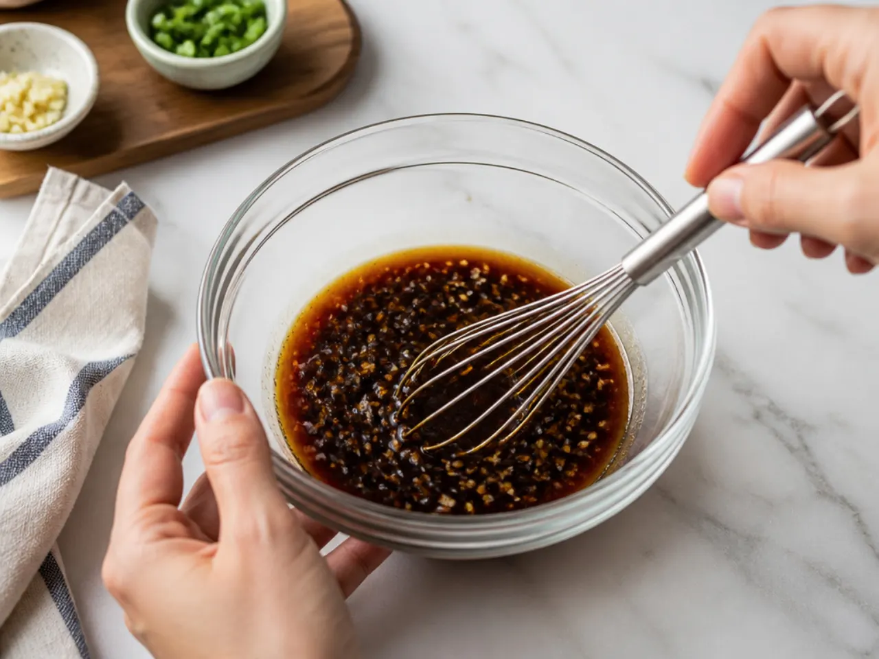quick mongolian beef — step 3: mix the sauce