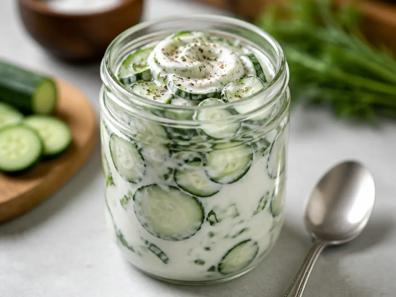 A kitchen scale weighing pickling salt in grams for a batch of refrigerator pickles