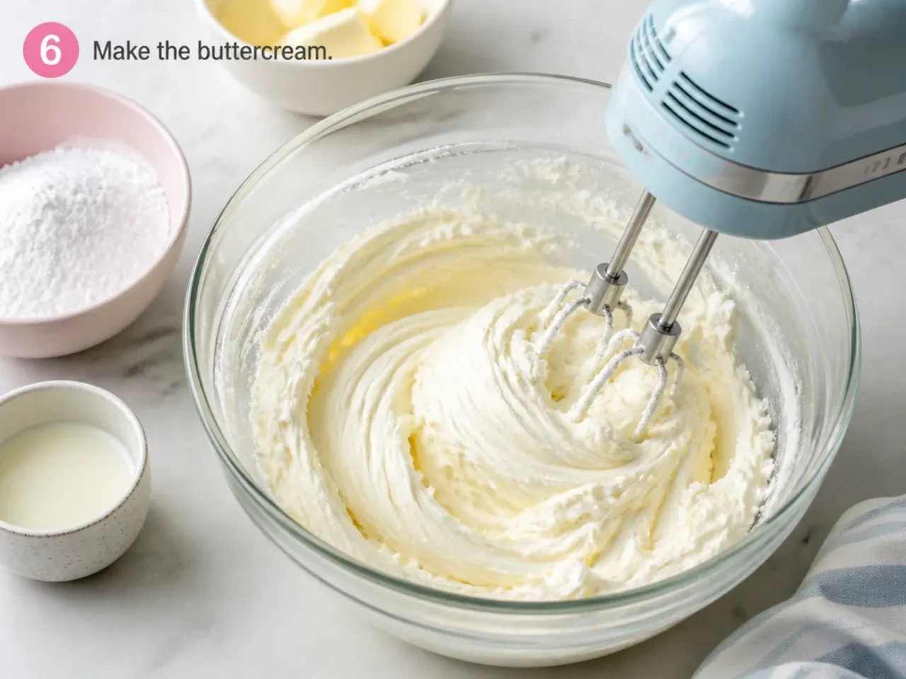 rainbow unicorn cake — step 6: make the buttercream