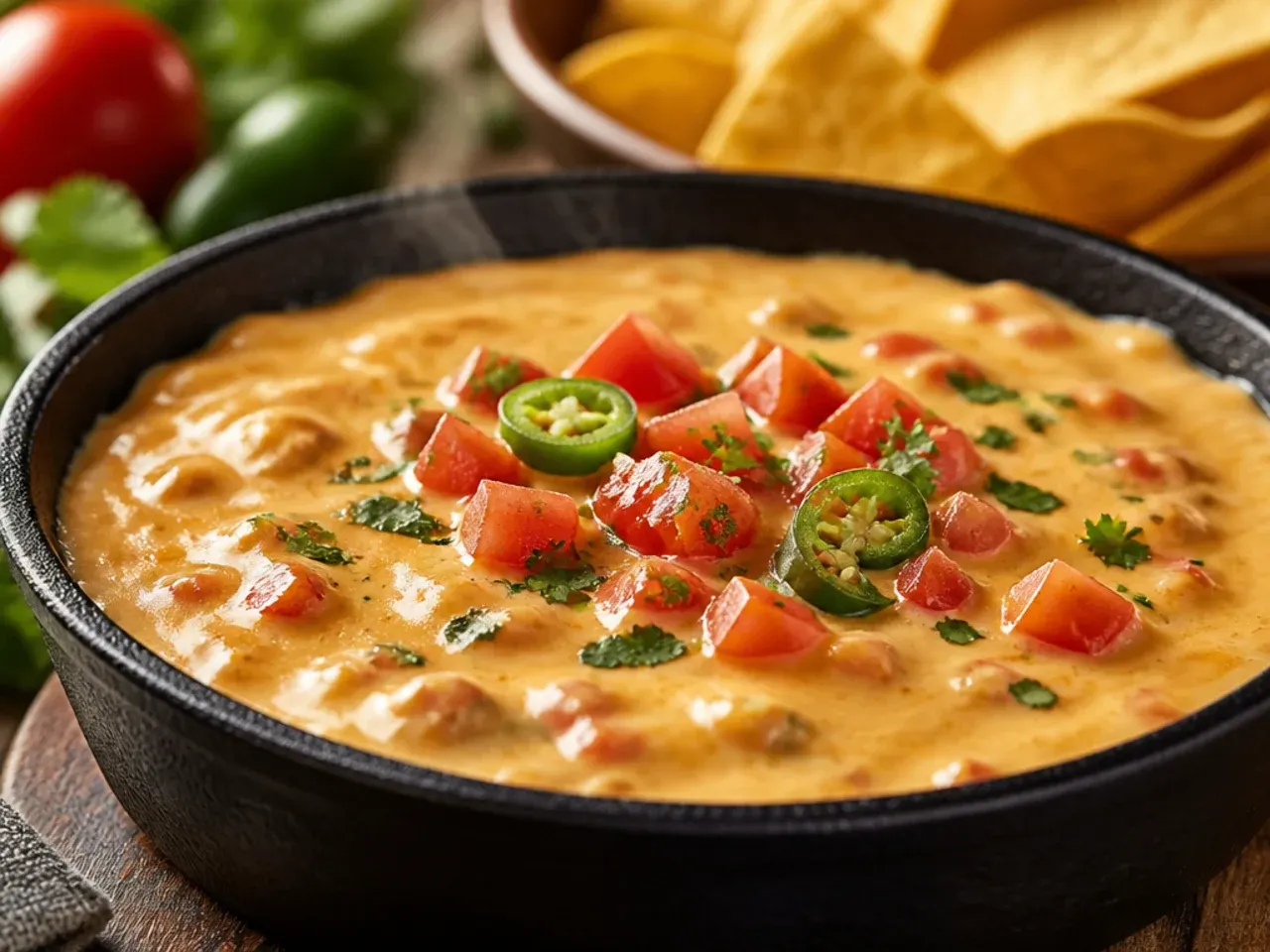 An airtight container of chilled rotel cheese dip velveeta ready to be reheated