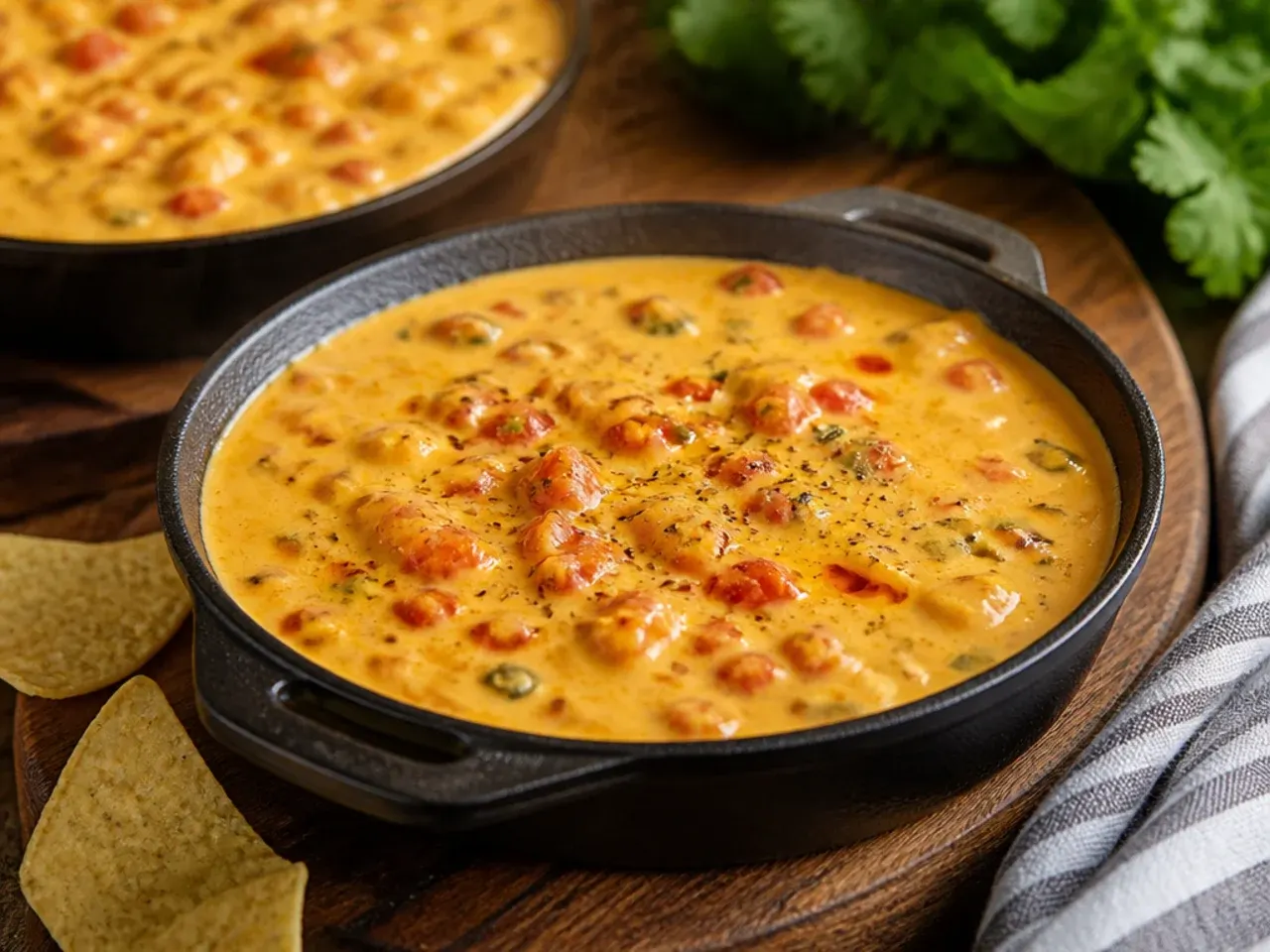 A microwave bowl of half-melted cheese and tomatoes with a spoon resting inside
