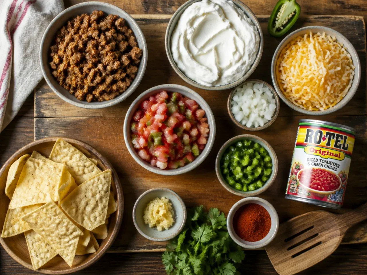 Hands cubing Velveeta cheese on a chopping board ready for rotel dip