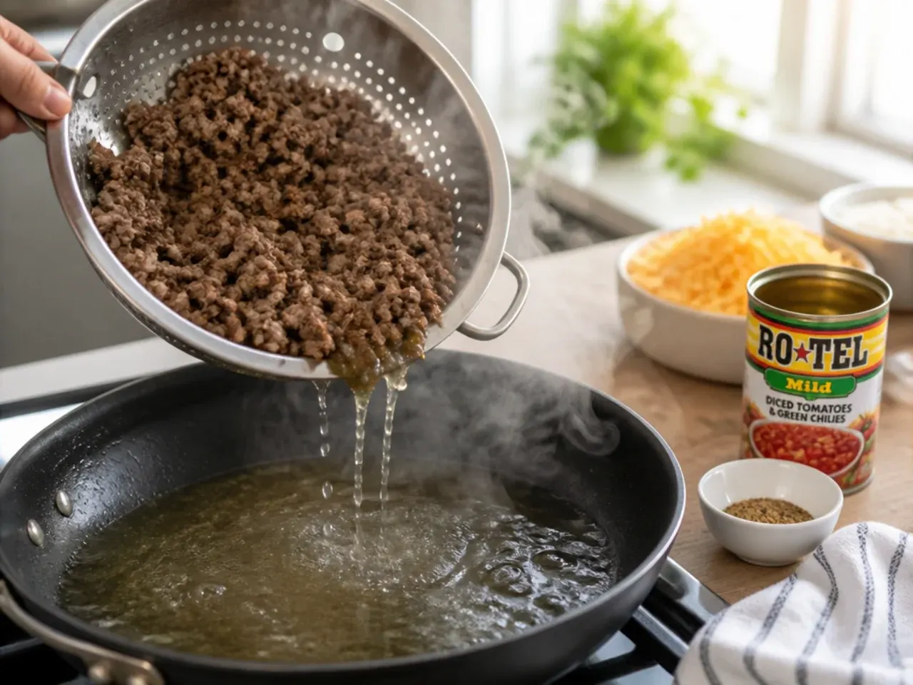 rotel dip with ground beef recipe step 2