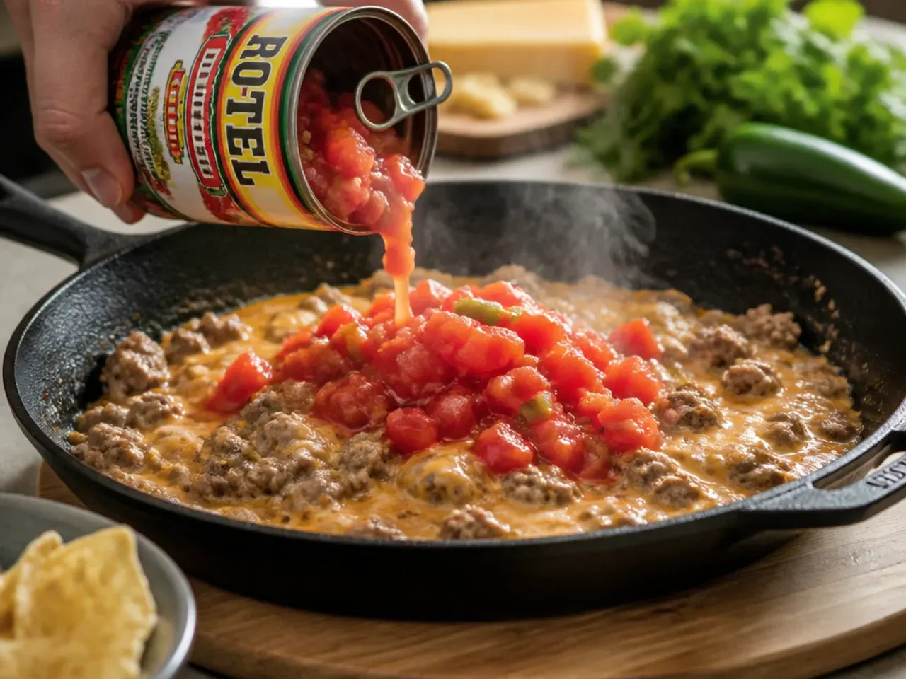 rotel dip with ground beef recipe step 3