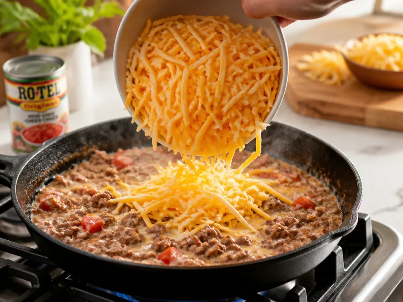 rotel dip with ground beef recipe step 4