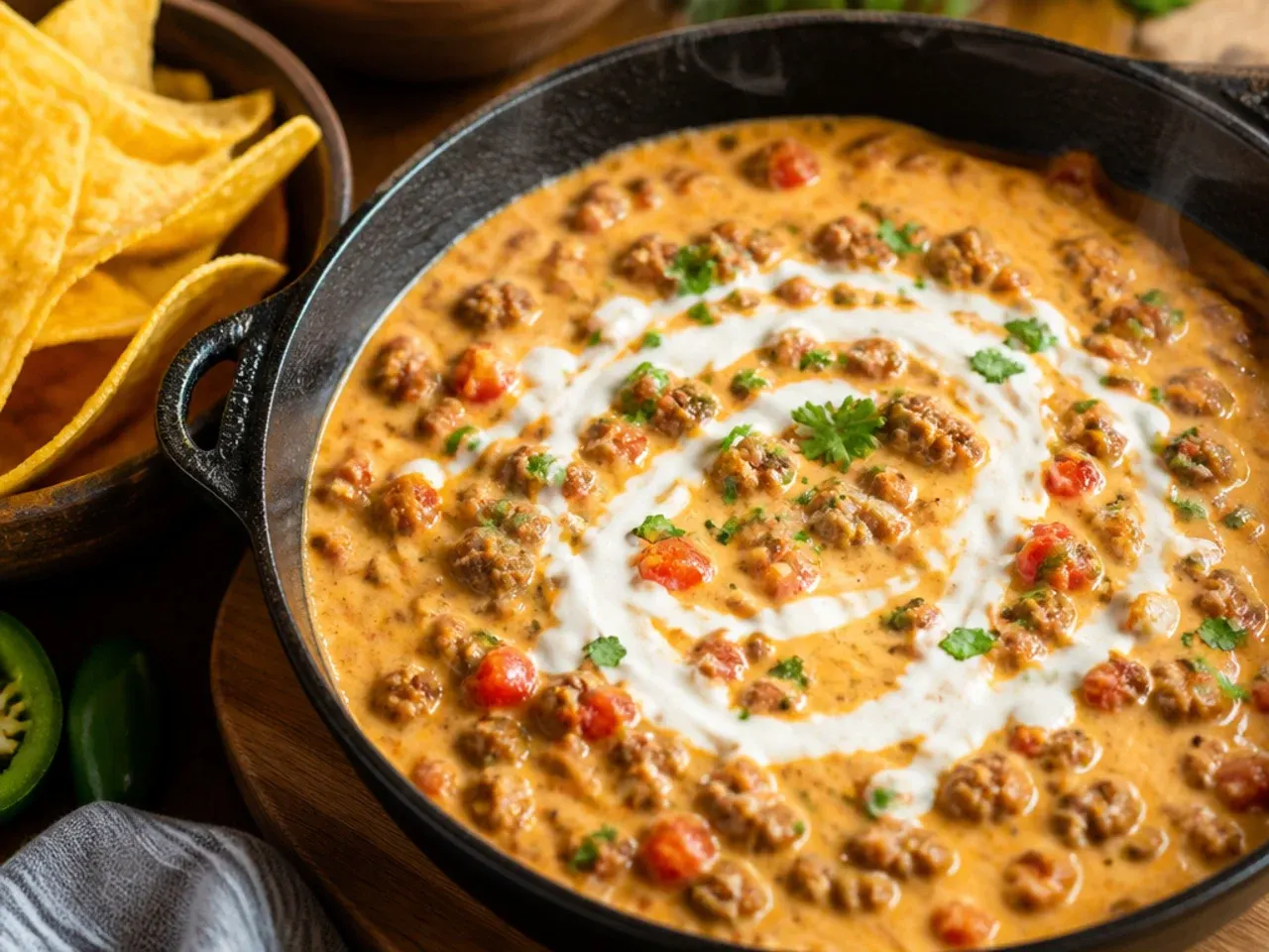 Quick microwave rotel dip with sausage ready in under ten minutes