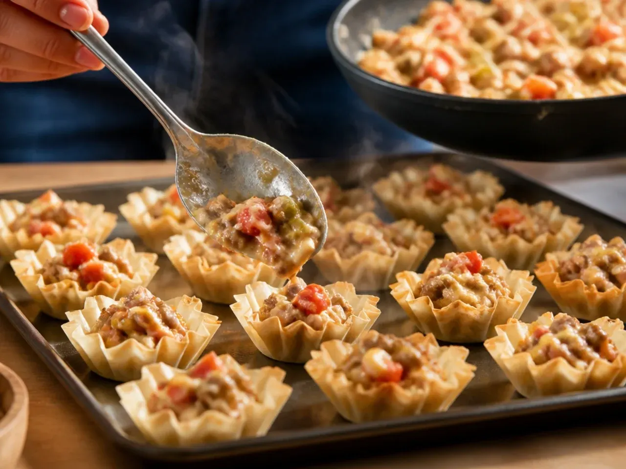 rotel phyllo cup appetizers recipe step 5
