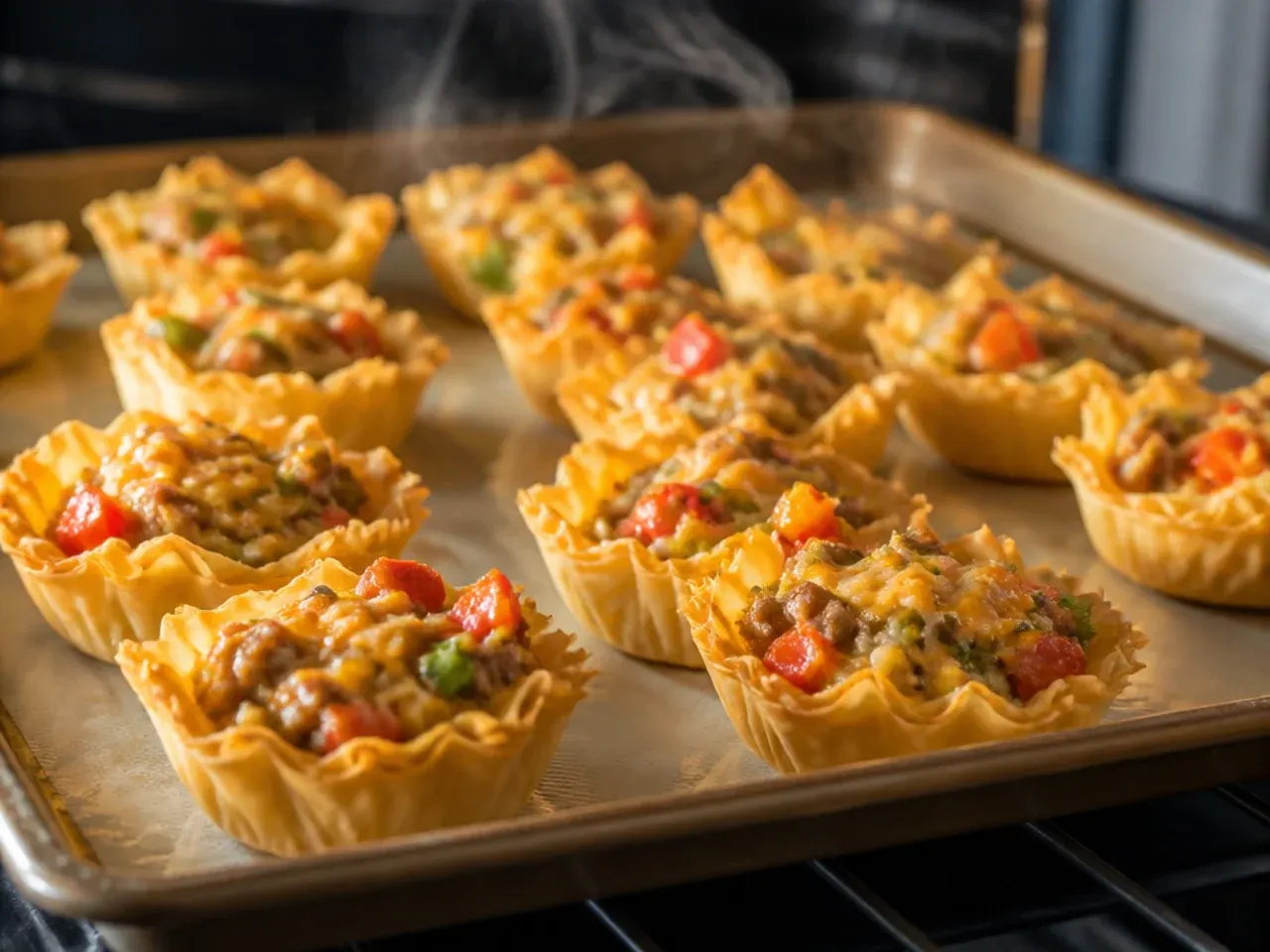 rotel phyllo cup appetizers recipe step 6