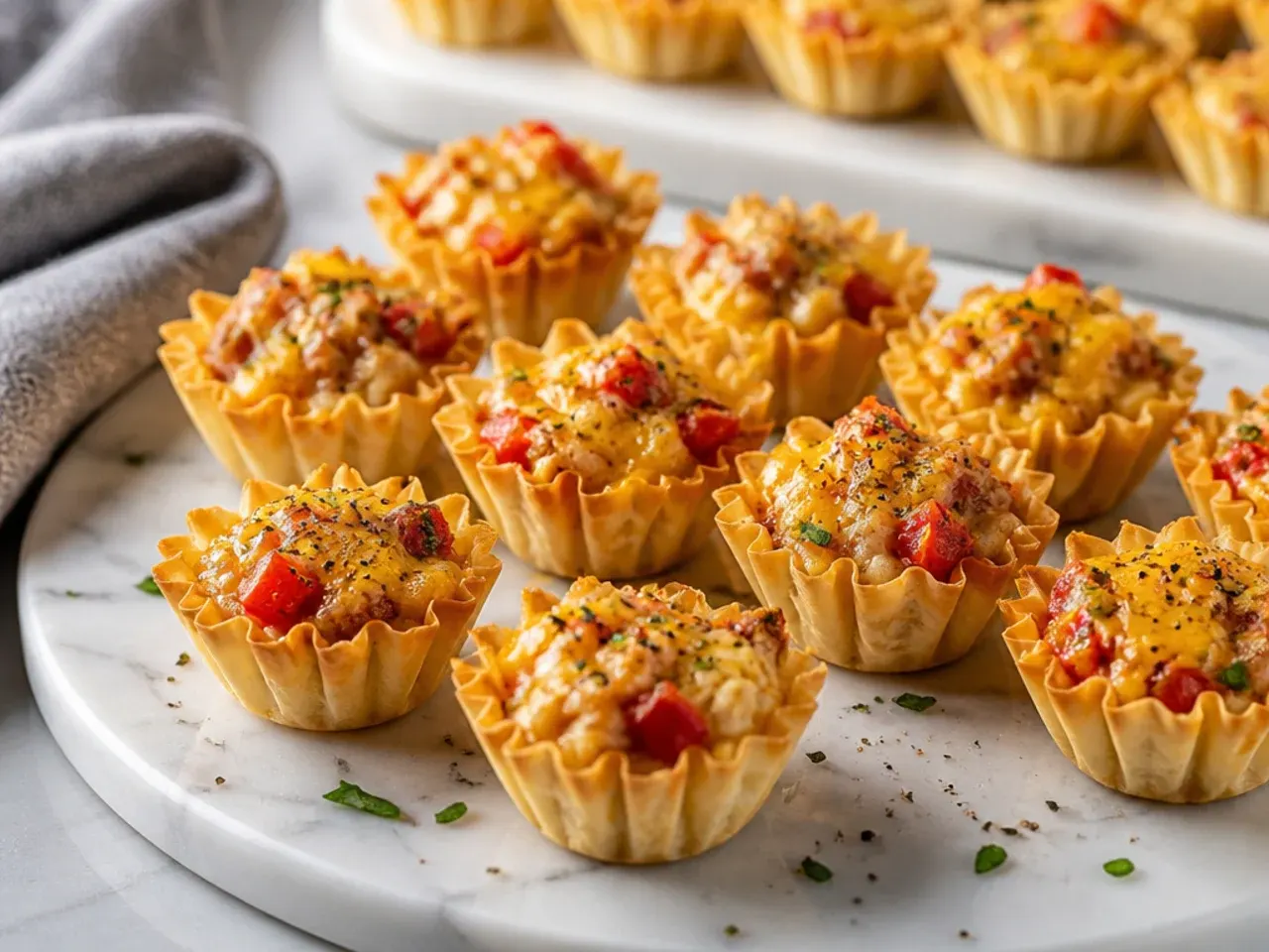 Five simple ingredients laid out for easy Rotel phyllo cups