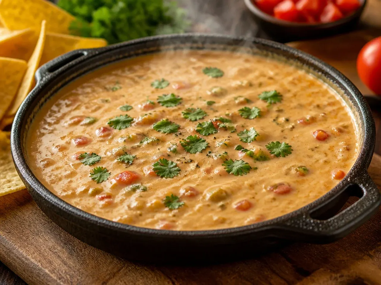 Cubed processed cheese and a tin of tomatoes with green chillies ready to melt into rotel queso dip