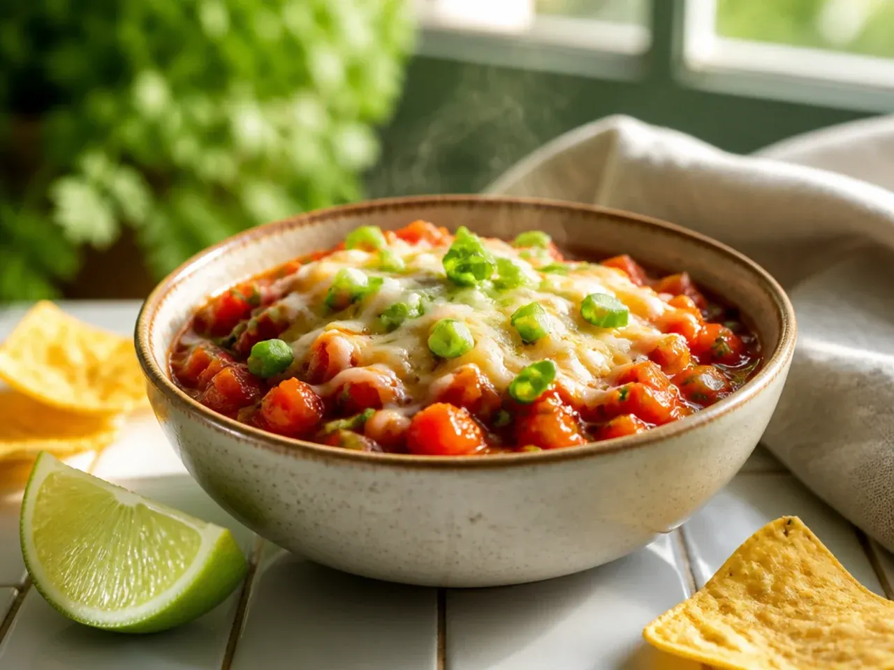 Minimal salt-and-lime tomato salsa served over grilled steak