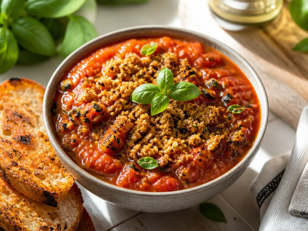 Deep red-brown smoky chipotle salsa in a small bowl with a chipotle pepper on the side