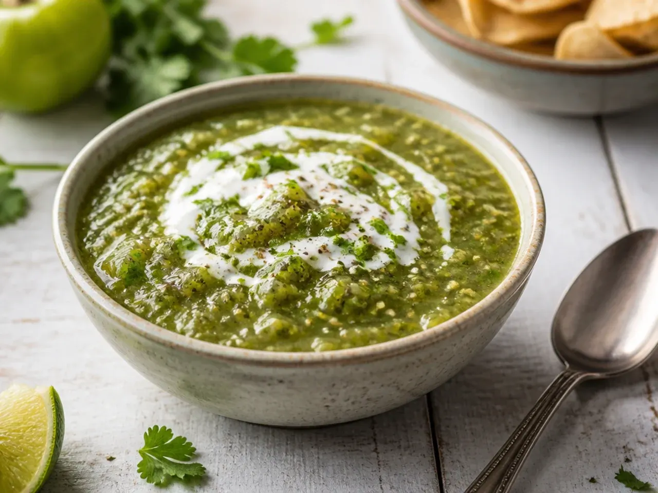 Unripe green tomatoes substituted for tomatillos in salsa verde