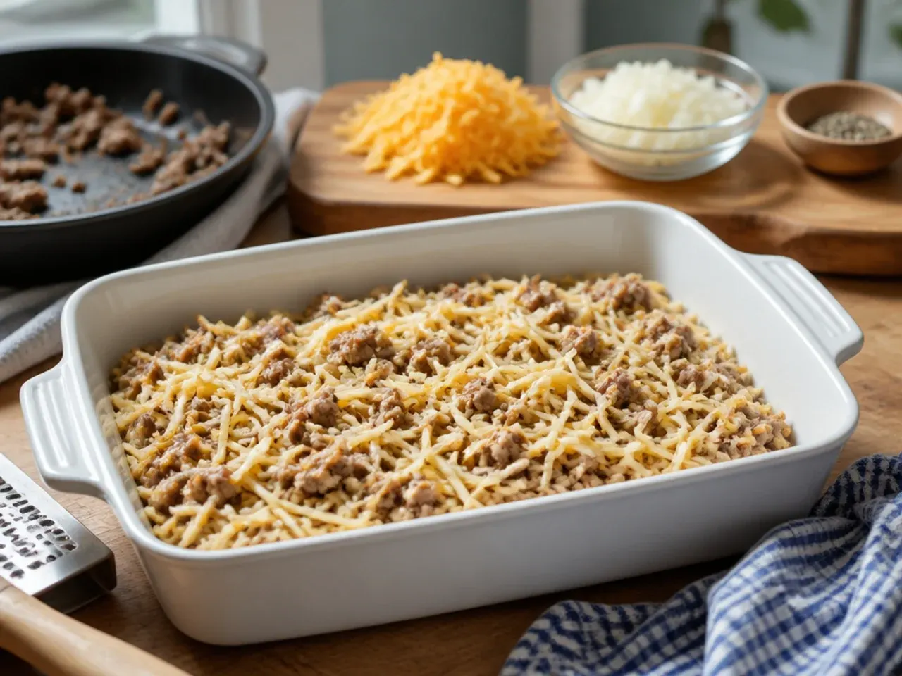 sausage hashbrown casserole recipe step 1