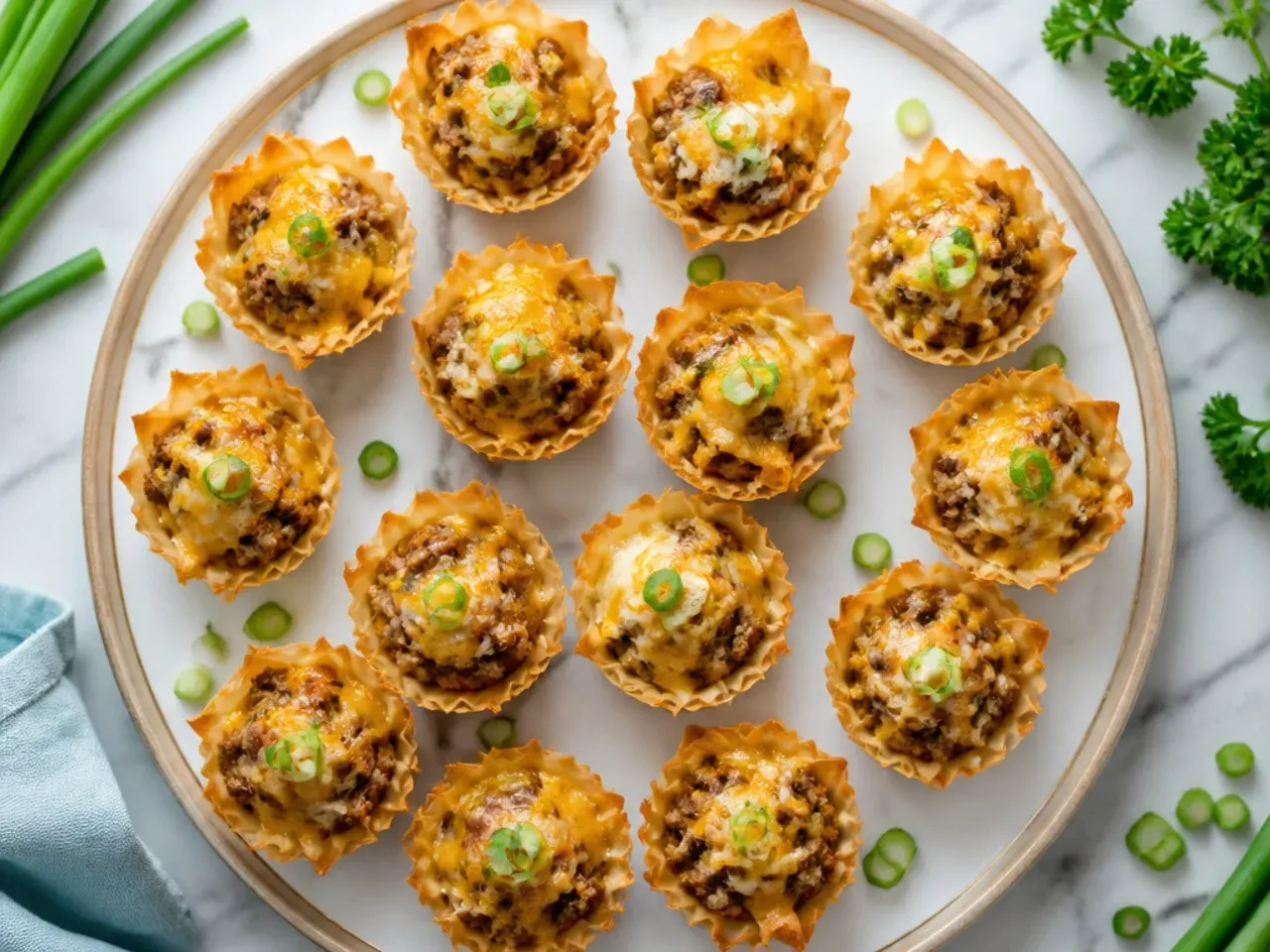 Budget-friendly sausage phyllo cups made from homemade phyllo shells