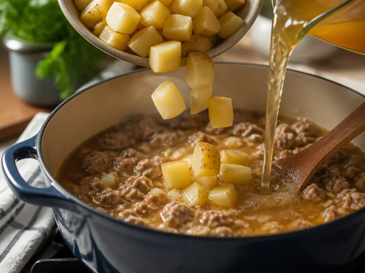 sausage potato soup recipe step 4