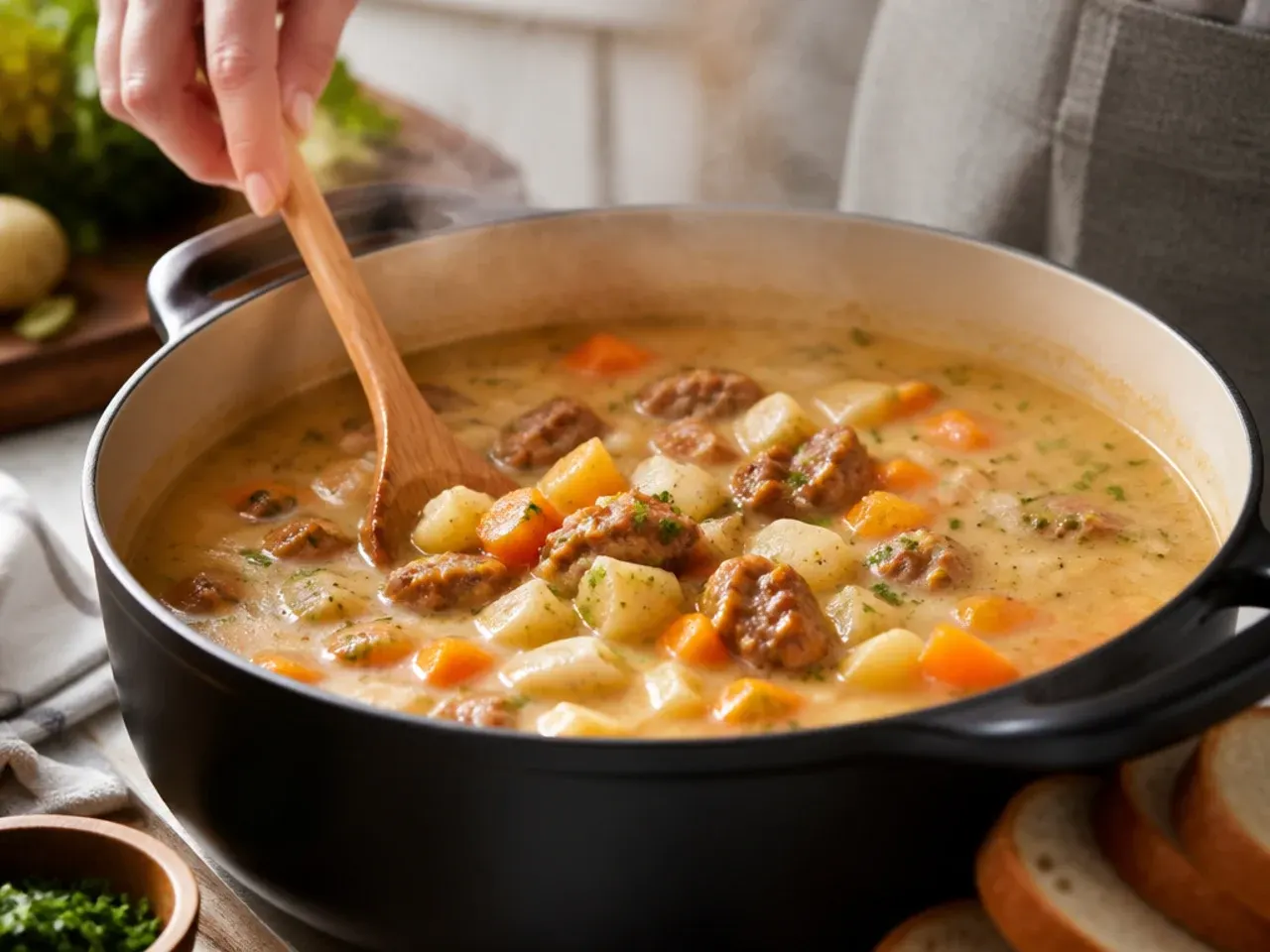 sausage potato soup recipe step 7