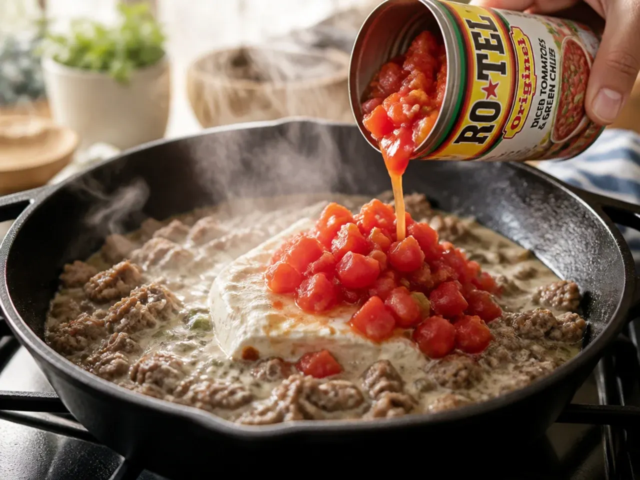 sausage rotel cream cheese dip recipe step 3