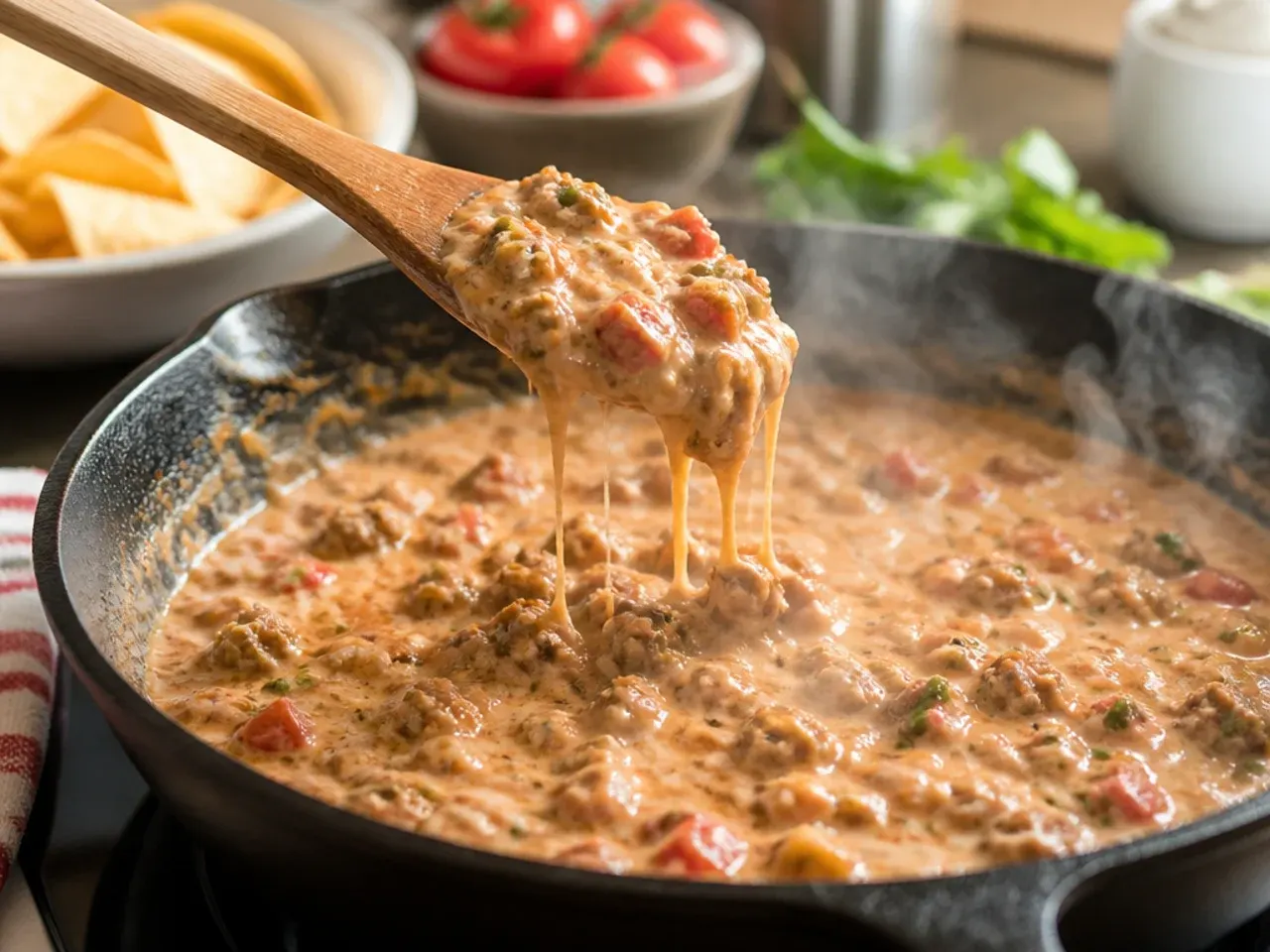 sausage rotel cream cheese dip recipe step 6