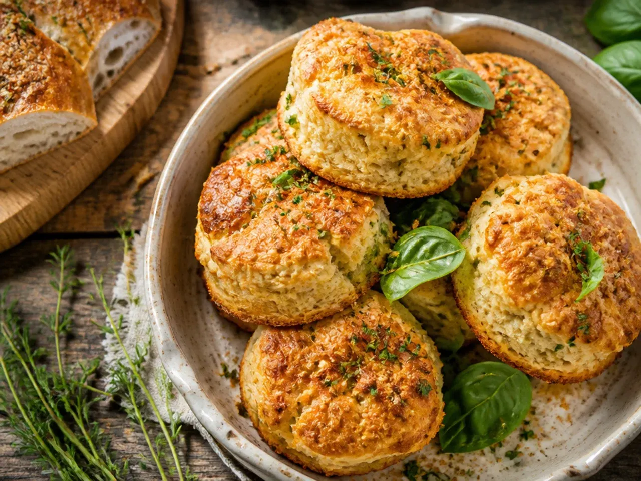 Tall bakery-style scones with straight sides and a dramatic rise