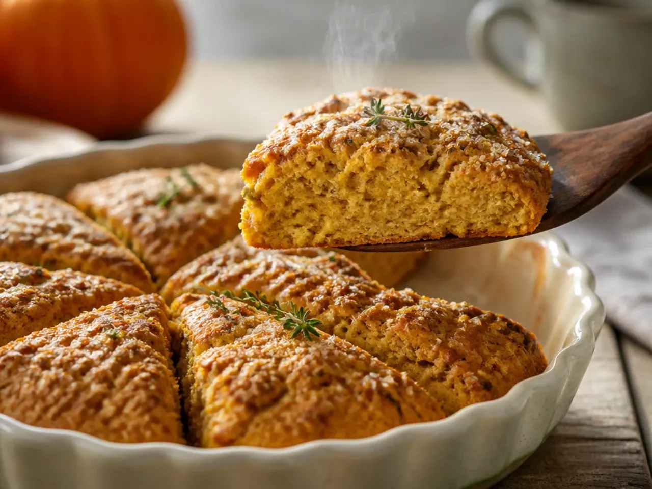 Pumpkin spice scones drizzled with cream cheese glaze