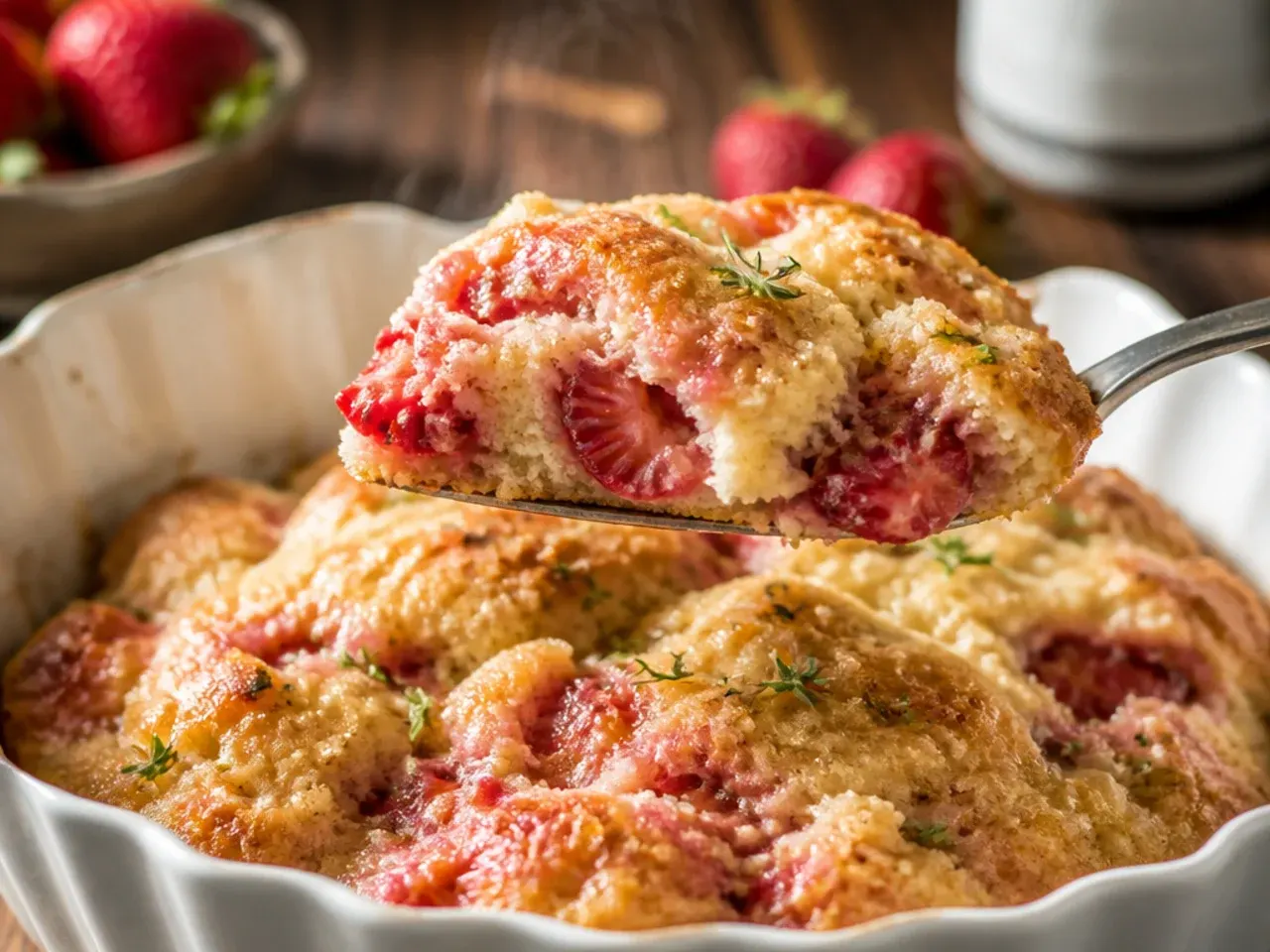 Fresh strawberry scones on a cooling rack with visible chunks of red fruit