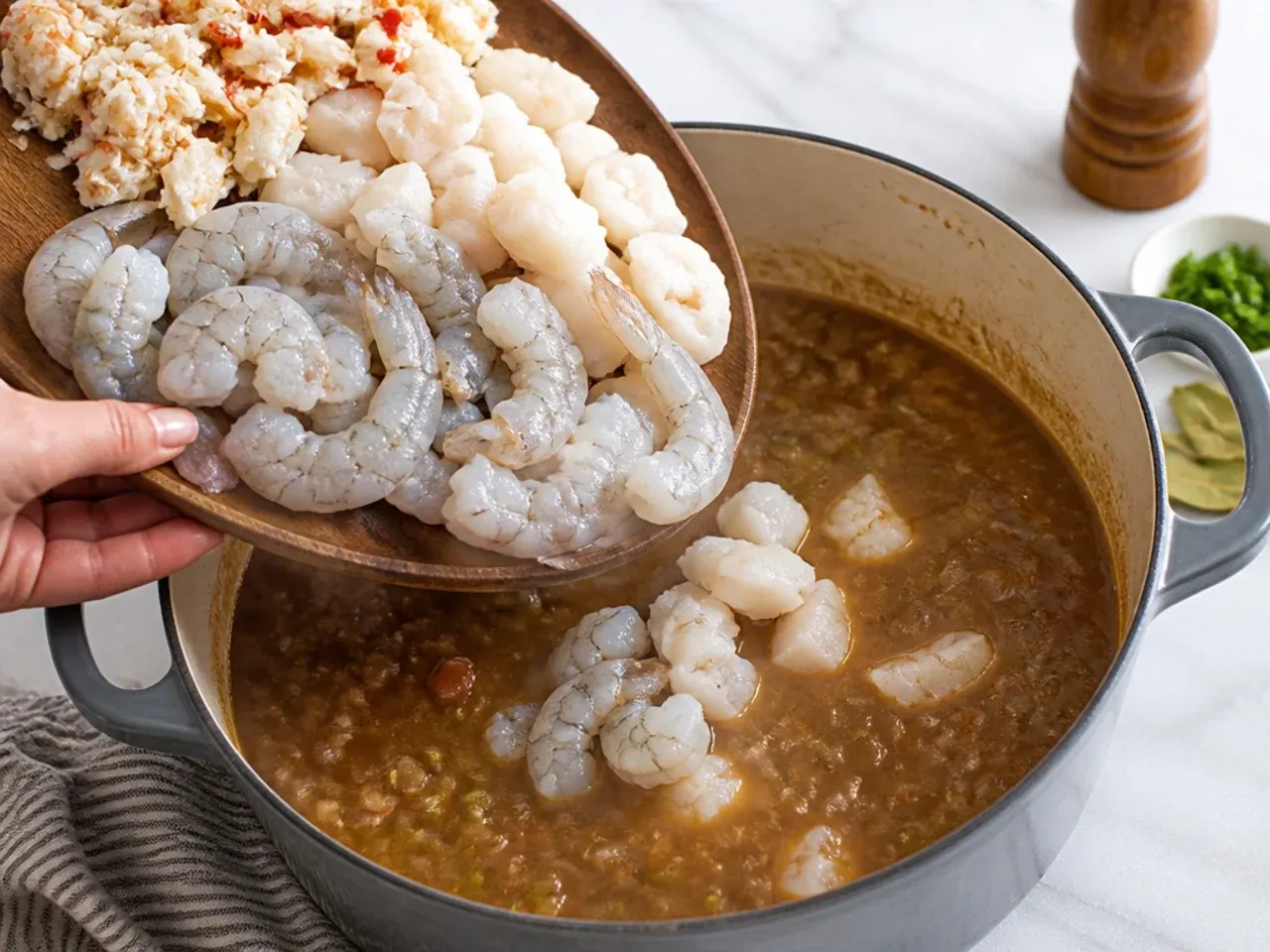 seafood gumbo recipe — step 6: add the seafood