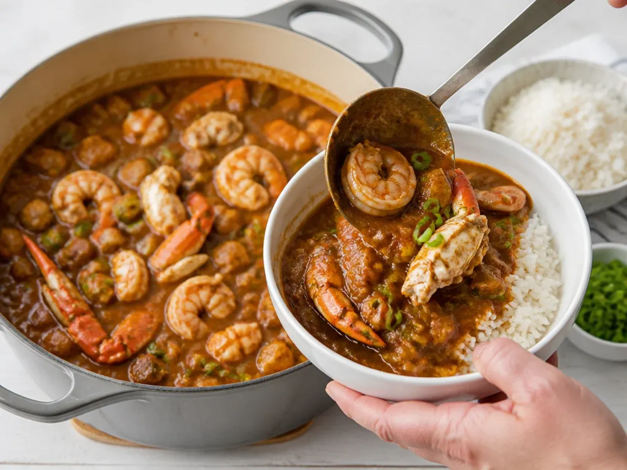 seafood gumbo recipe — step 7: finish and serve