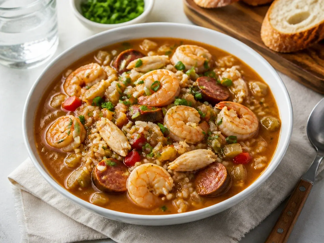 Minimal pantry-spice seafood gumbo recipe using common household spices