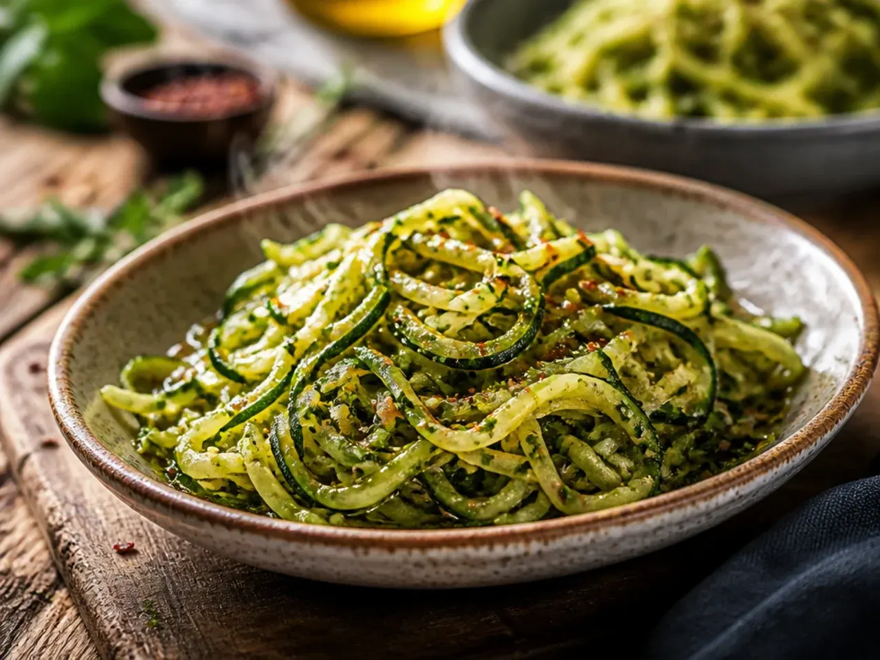 Unpeeled zucchini being grated on a box grater with visible green skin flecks