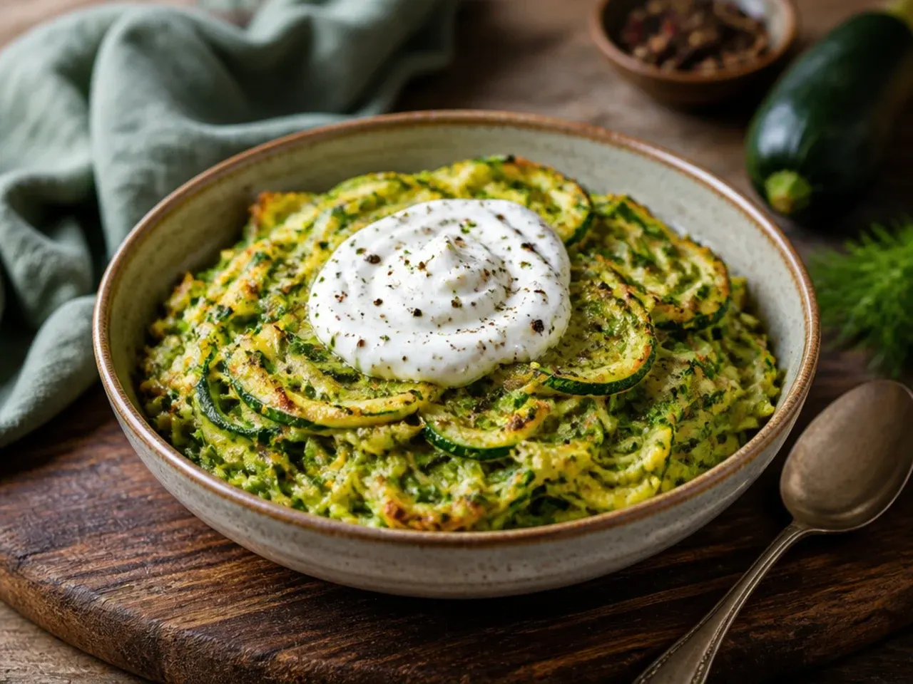 A skewer being inserted into the centre of a baked zucchini loaf to test doneness