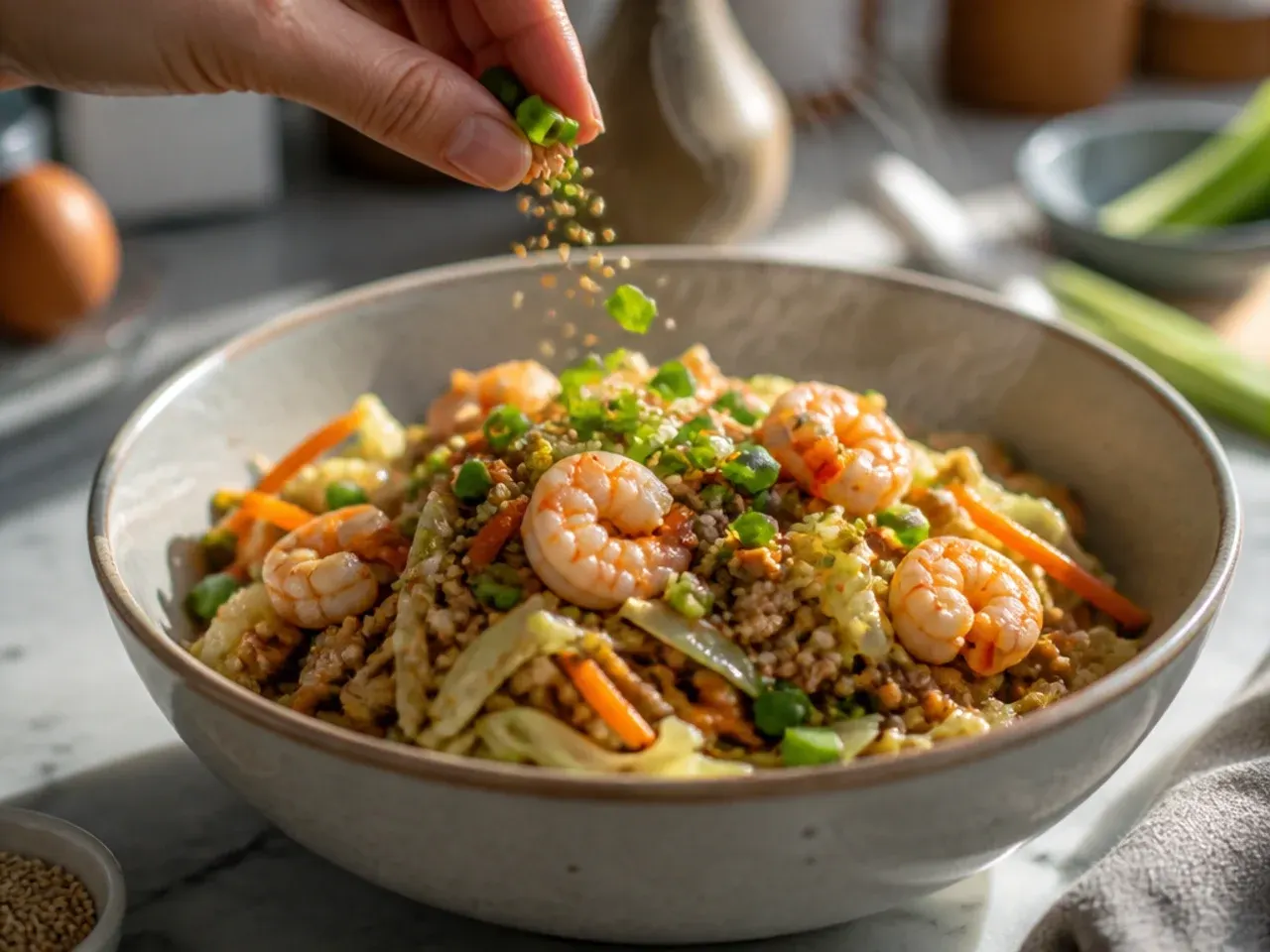 shrimp egg roll in a bowl recipe step 14