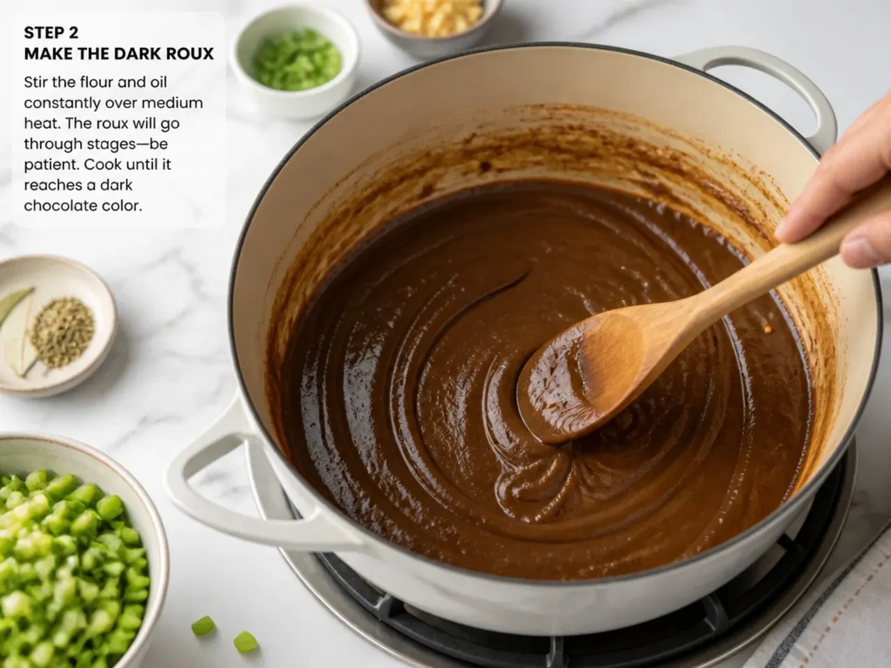 shrimp gumbo recipe — step 2: make the dark roux