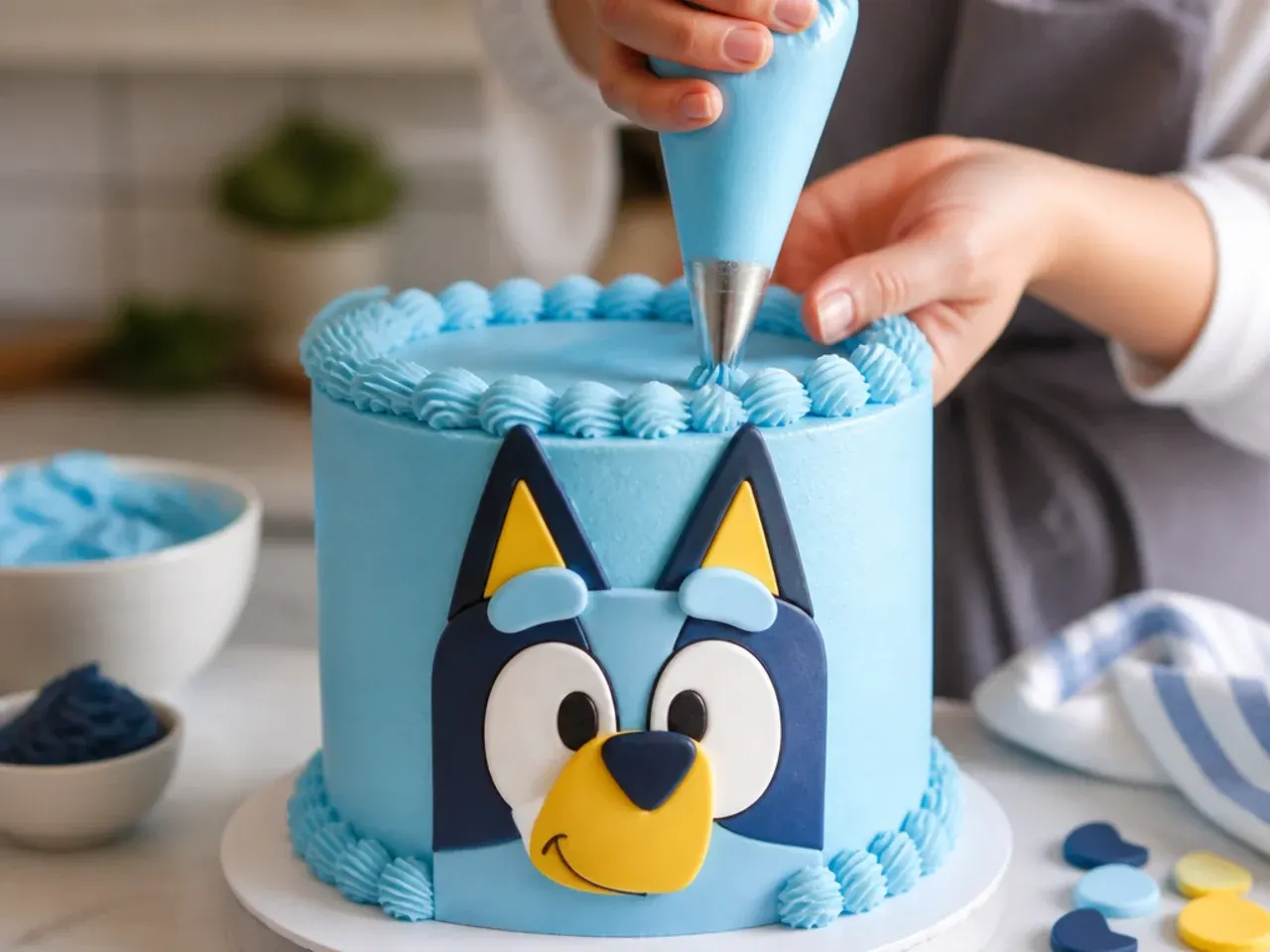 simple bluey cake ideas recipe step 13