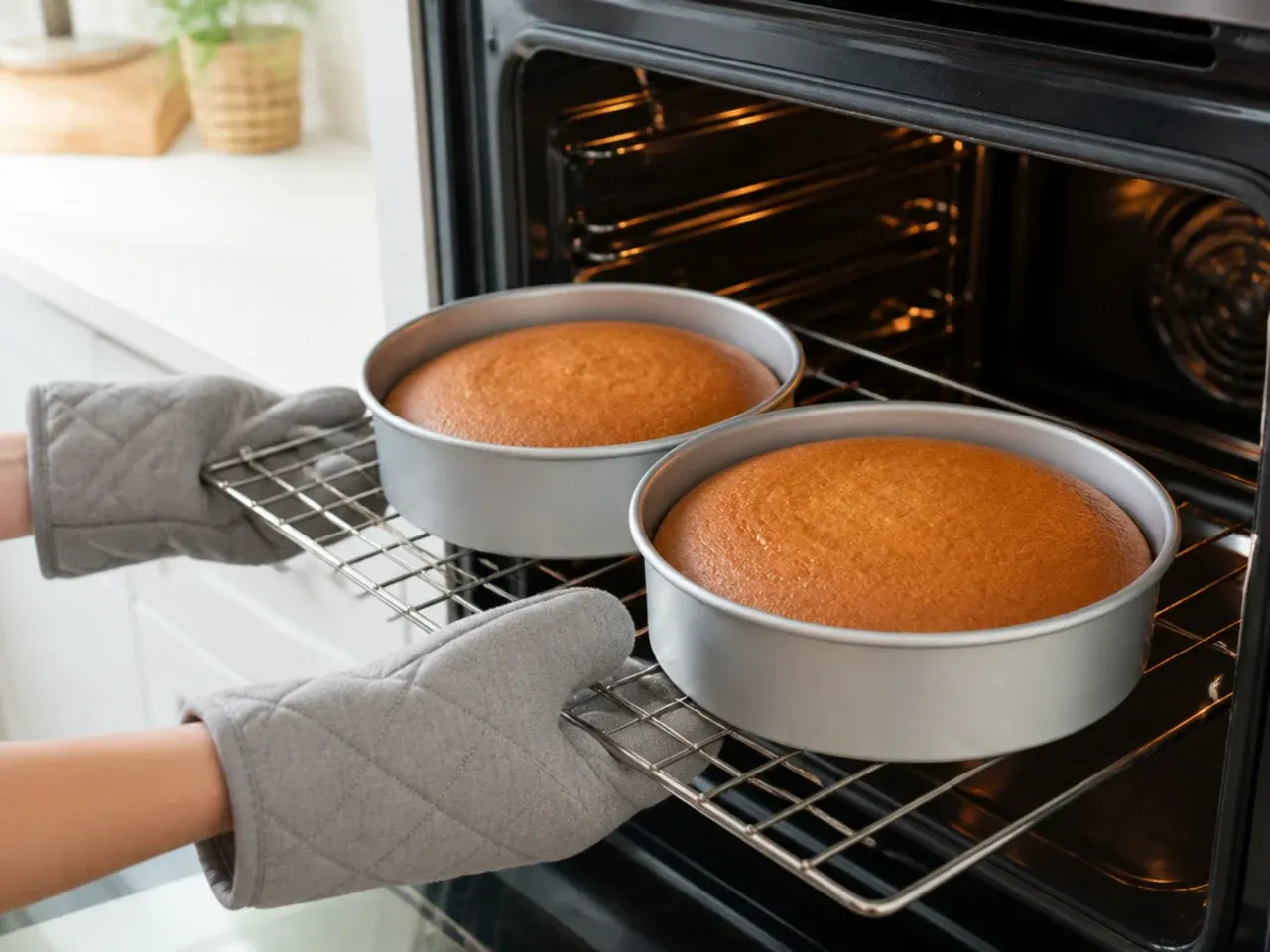 simple dinosaur cake — step 5: bake the layers