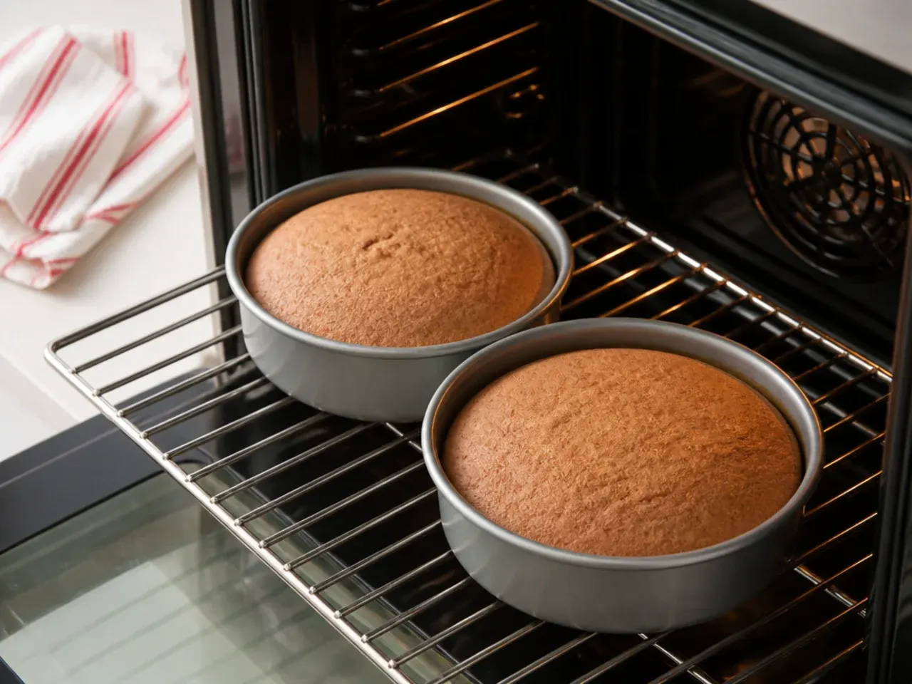 simple football cake — step 5: bake the sponges