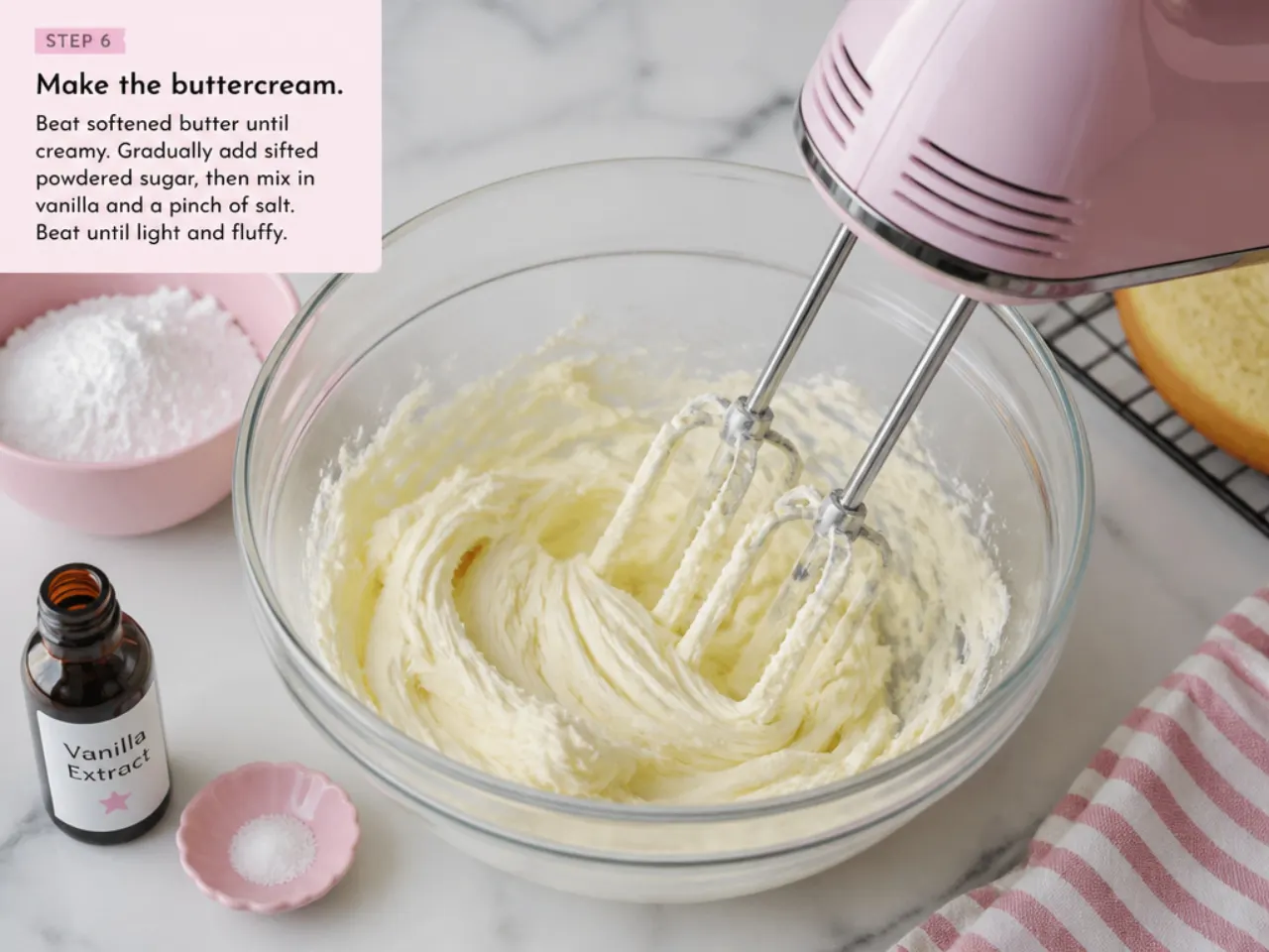 simple hello kitty cake — step 6: make the buttercream