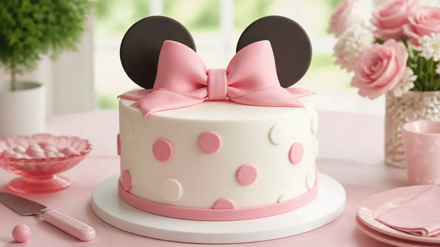 simple minnie mouse cake — 15 Simple Minnie Mouse Cakes for Beginners
