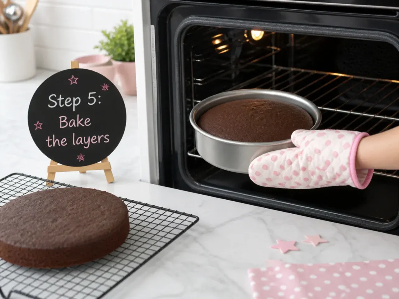 simple minnie mouse cake — step 5: bake the layers