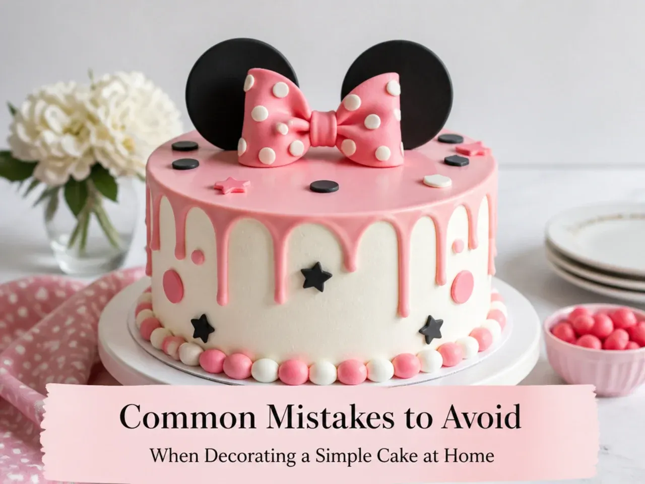 Common mistakes to avoid when decorating a simple Minnie Mouse cake at home