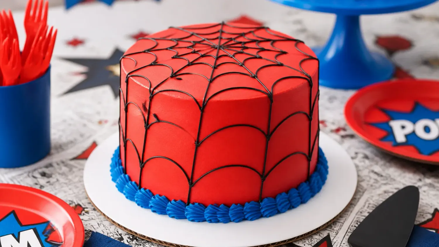 simple spiderman cake — 15 Simple Spiderman Cakes for Busy Parents