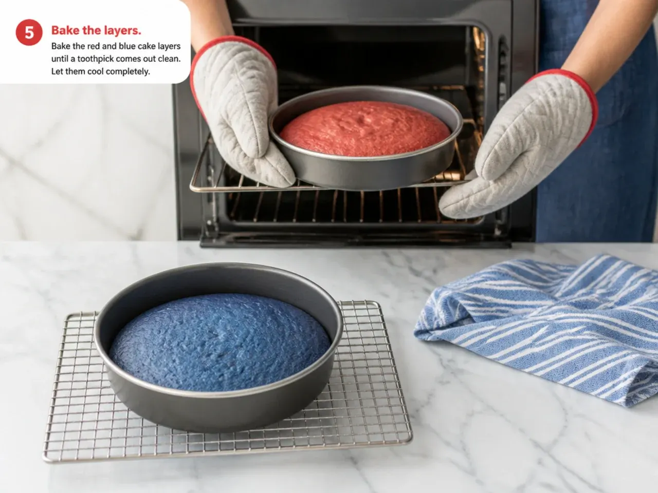 simple spiderman cake — step 5: bake the layers