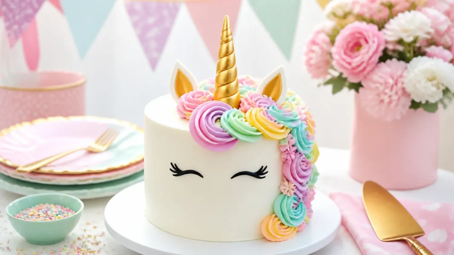 simple unicorn cake — 15 Simple Unicorn Cakes for Beginners