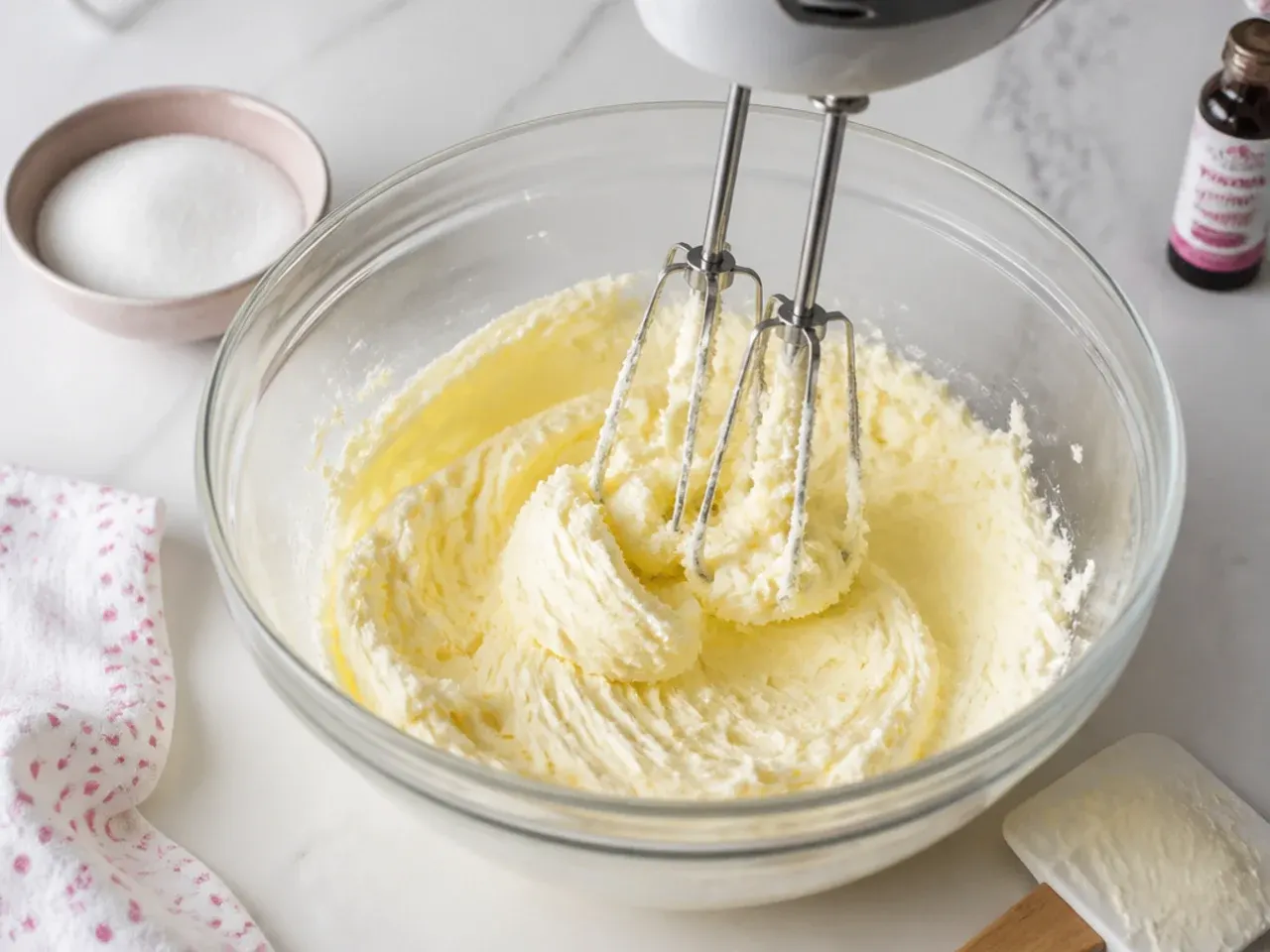simple unicorn cake — step 2: cream the butter and sugar