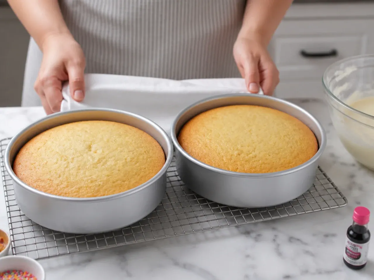 simple unicorn cake — step 5: bake the layers